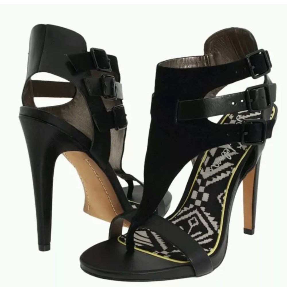 Sam Edelman leather and suede stiletto sandals